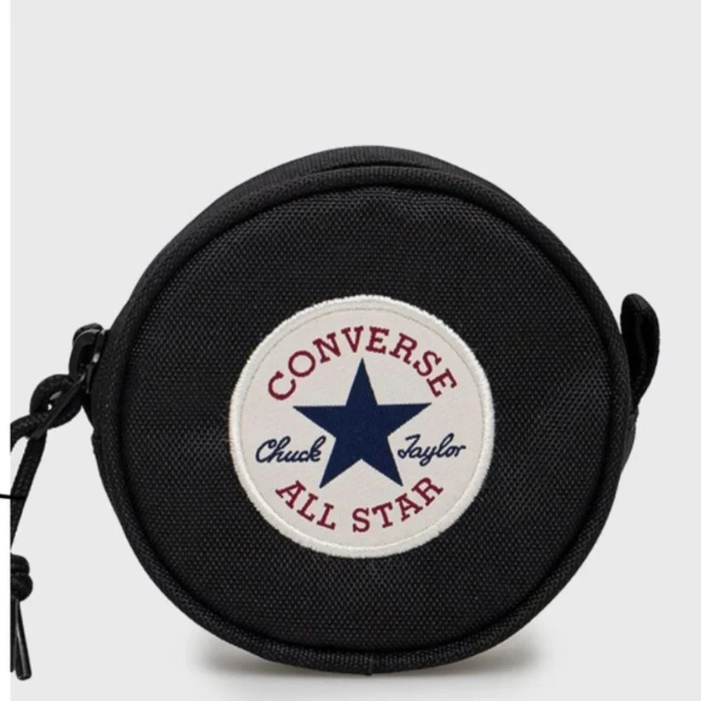 Converse Utility Pouch Bag Unisex Zip Logo White Black 10023842-A01
